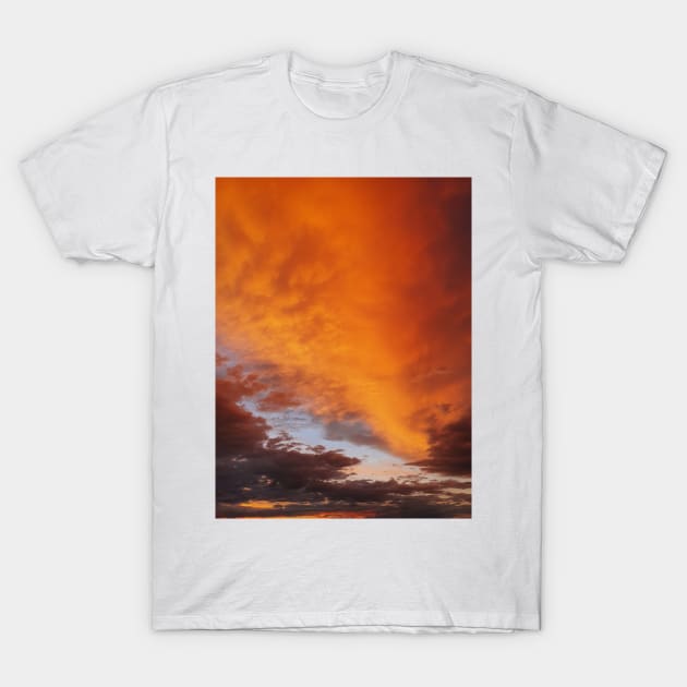 autumn sunset sky T-Shirt by psychoshadow